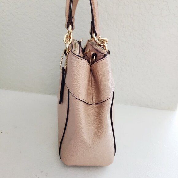 Like New Coach Mini Brooke Blush Leather Shoulder Bag Purse - Picture 5 of 17